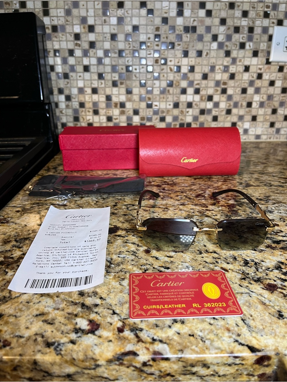 Cartier Rimless Gold & Brown Lens Sunglasses
